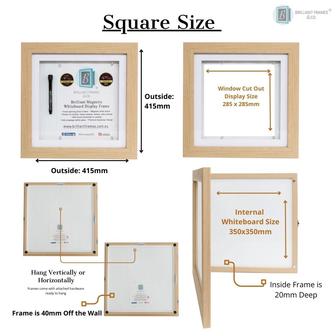 Square 30cms Brilliant Frame | Picture Frame + Magnetic Whiteboard - Brilliant Frames & Co