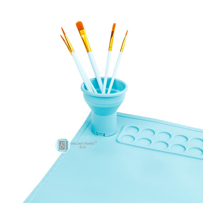 Brilliant Silicone Art Mat + Paint Brush Set