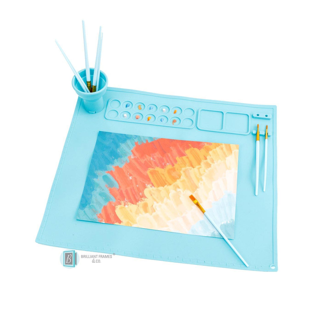 Brilliant Silicone Art Mat + Paint Brush Set - Brilliant Frames & Co