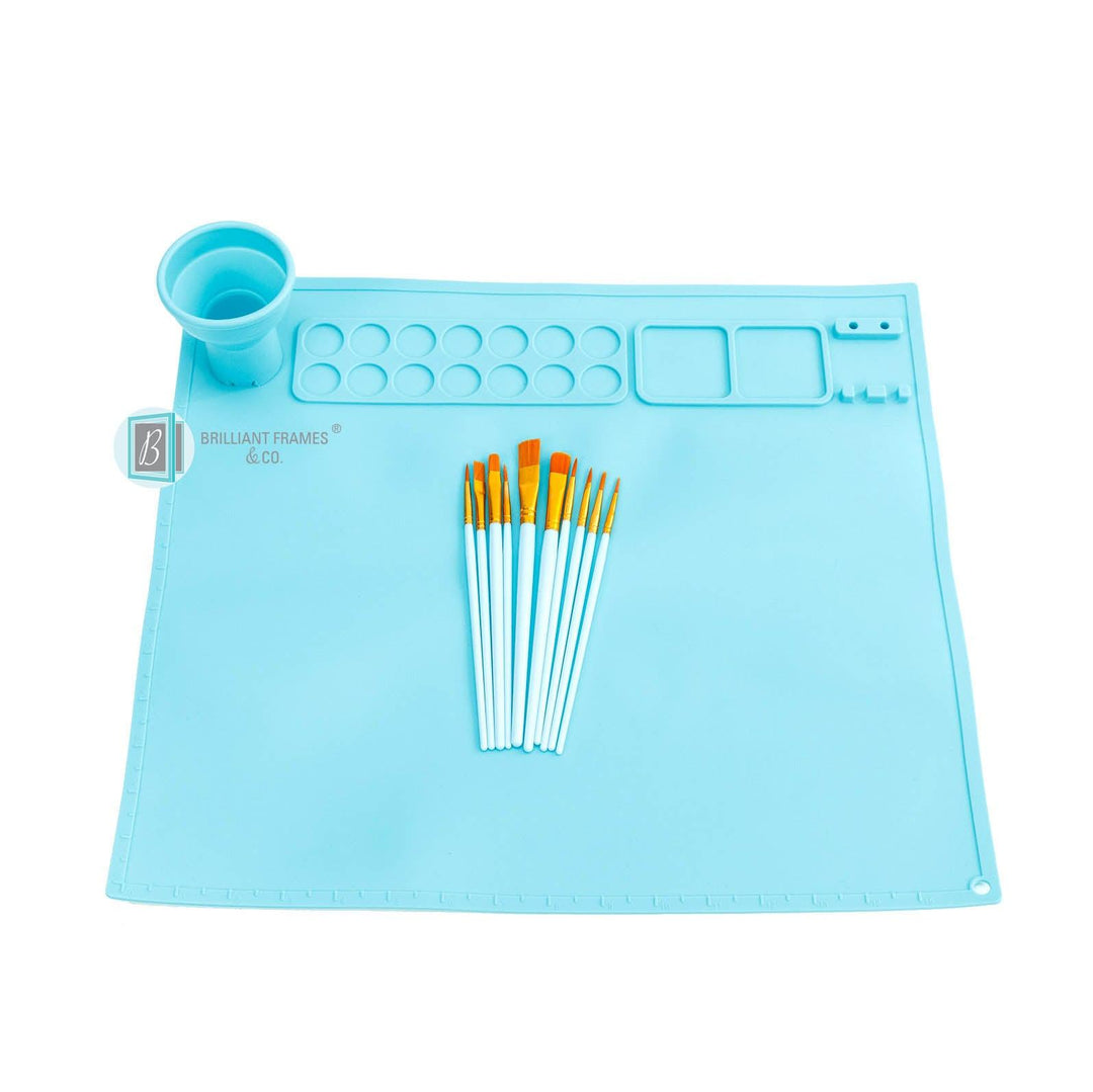 Brilliant Silicone Art Mat + Paint Brush Set - Brilliant Frames & Co