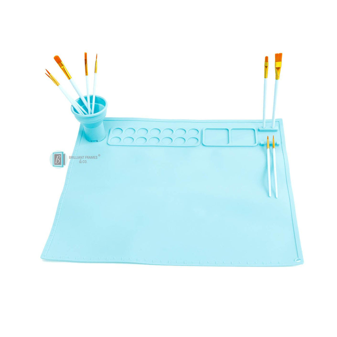 Brilliant Silicone Art Mat + Paint Brush Set - Brilliant Frames & Co