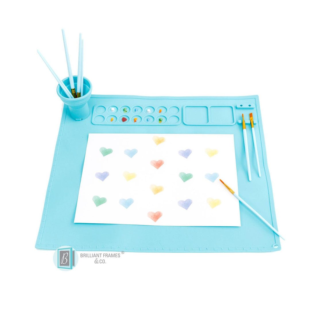 Brilliant Silicone Art Mat + Paint Brush Set - Brilliant Frames & Co