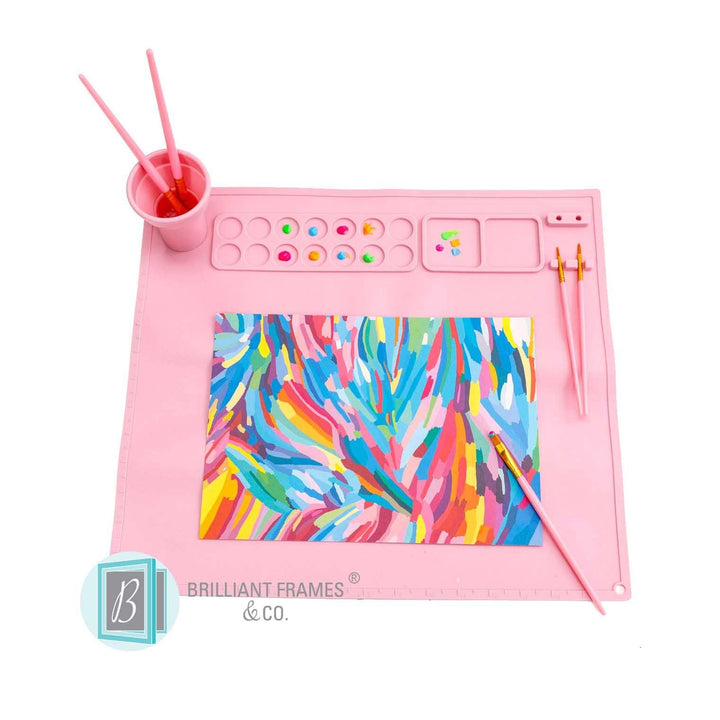 Brilliant Silicone Art Mat + Paint Brush Set - Brilliant Frames & Co